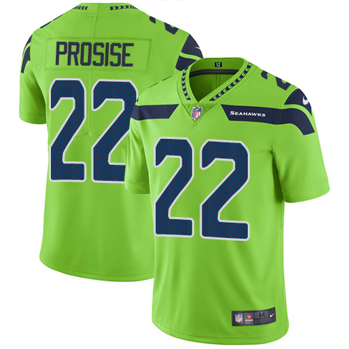 Nike Seahawks #22 C. J. Prosise Green Men's Stitched NFL Limited Rush Jersey - Click Image to Close